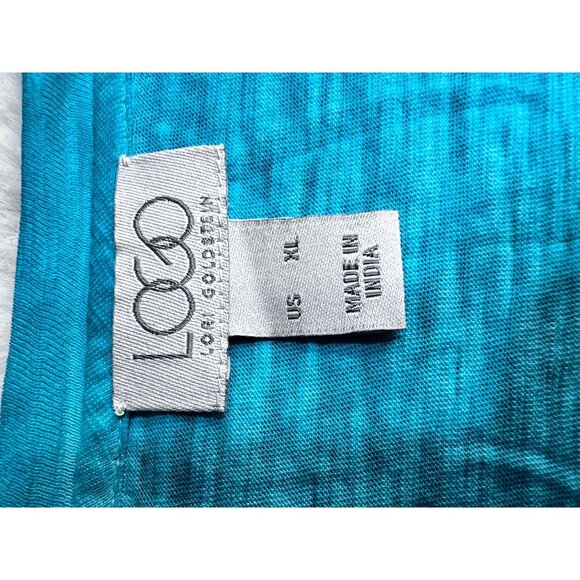Logo Lori Goldstein Womens Teal Long-Sleeve Knit Top Lightweight Casual size XL - Picture 4 of 7
